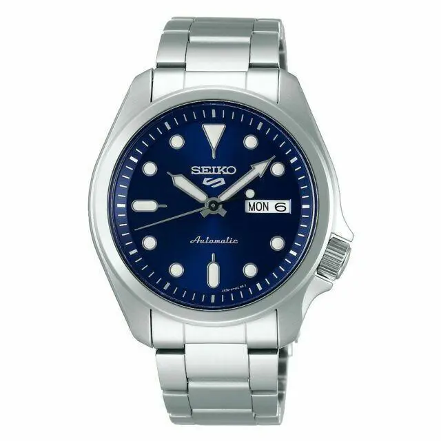 Seiko Men`s 5 Sports Automatic Blue Dial Stainless Steel Watch SRPE53