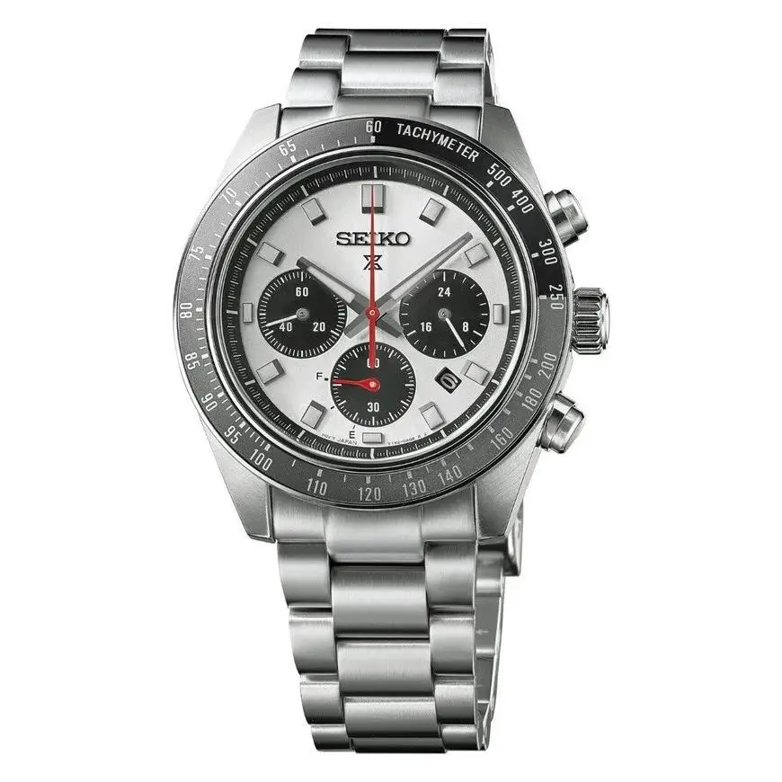 Seiko SSC911 Prospex Speedtimer Silver Dial Stainless Steel Bracelet Watch