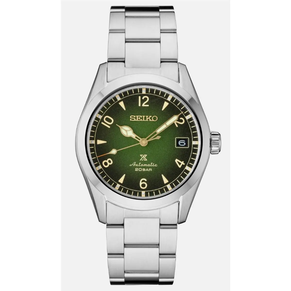 Seiko SPB155 Prospex Men`s Watch Silver-tone 38mm Stainless Steel - Dial: Green, Band: Silver, Bezel: Silver