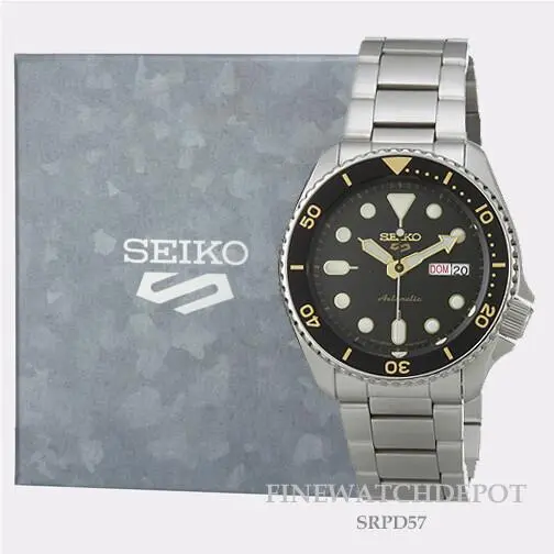 Seiko Men 5 Sports Automatic with Manual Winding Capacity Watch SRPD57 - Dial: Blue, Band: Grey