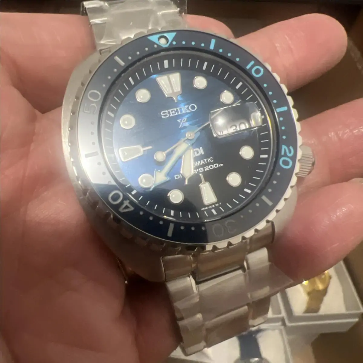 Prospex-SRPK01K1 King Turtle Padi Blue Automatic Special Edition-arab Date by Seiko