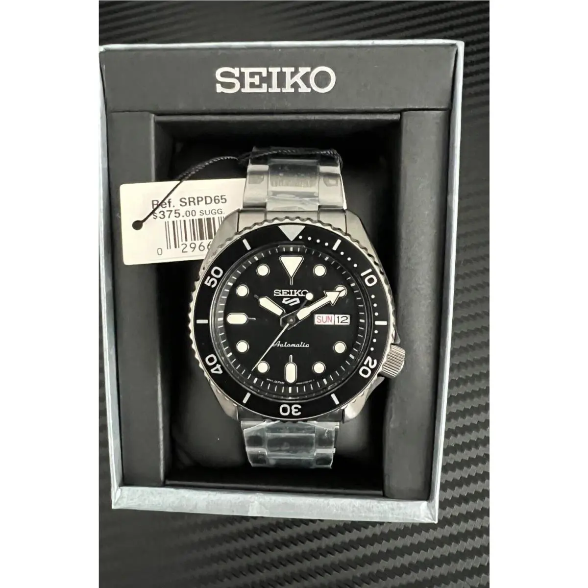 Seiko 5 Sports Black Ion Finish Japan SRPD65-MINT - Black