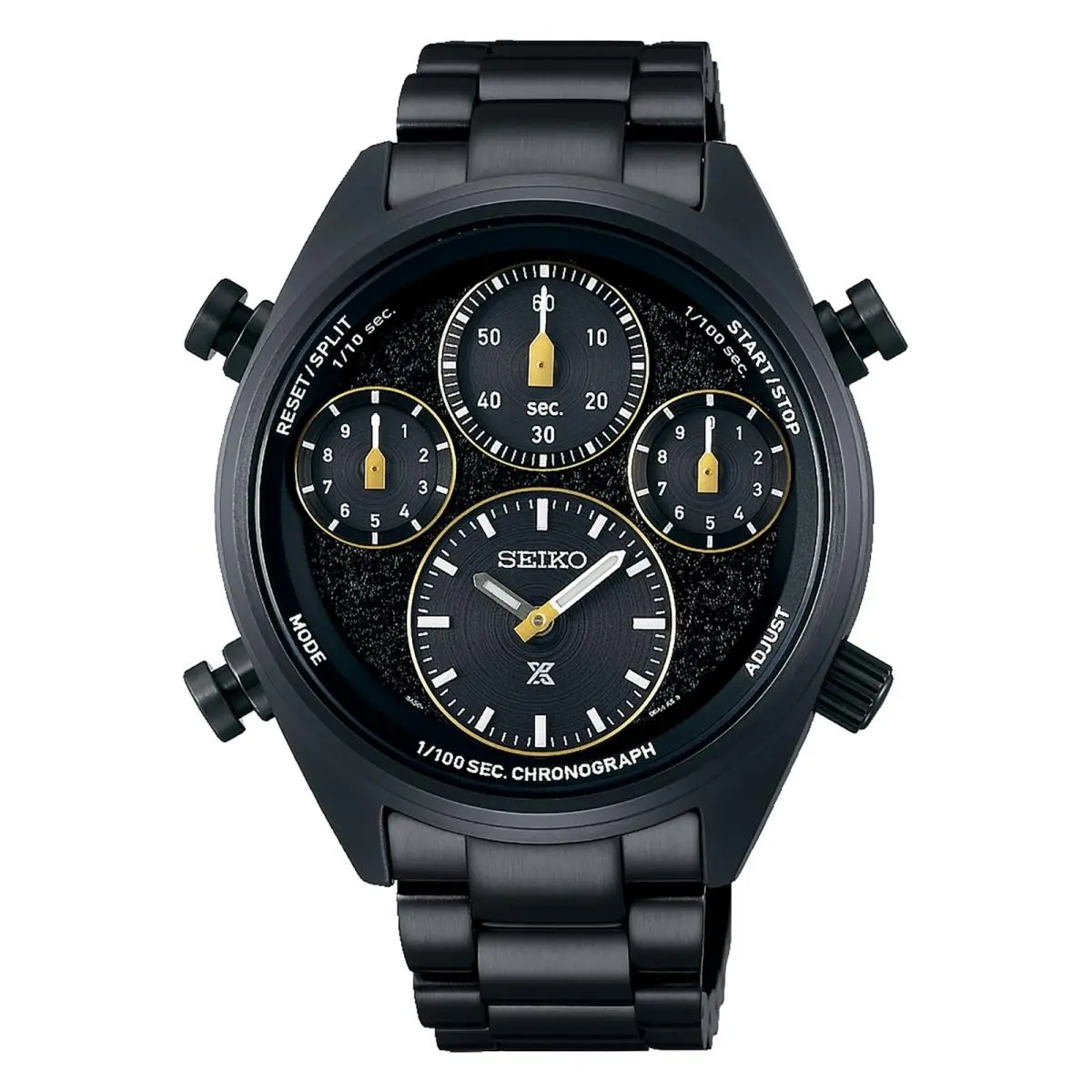 Seiko SFJ007P1 SFJ007 Men Chronograph Stainless Steel Case Bracelet Date 100m WR - 