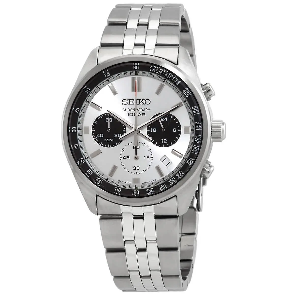 Seiko Motorsports Chronograph Quartz Silver Dial Men`s Watch SSB425P1