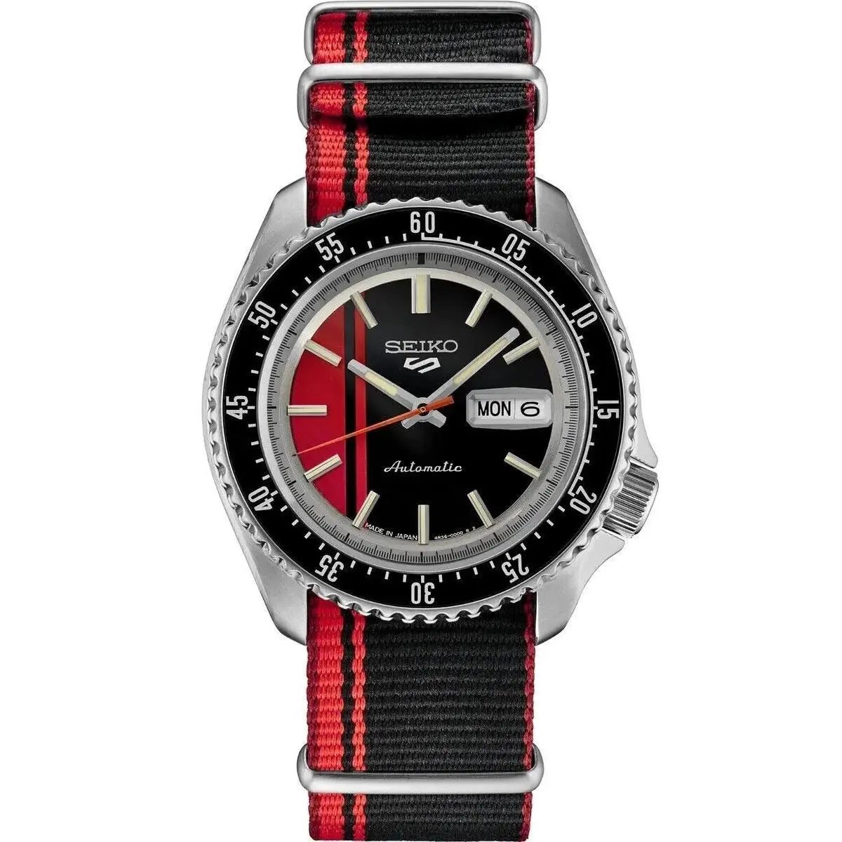 Seiko SRPK71 Men`s 5 Sports Special Edition Skx Style Red Black Automatic Watch
