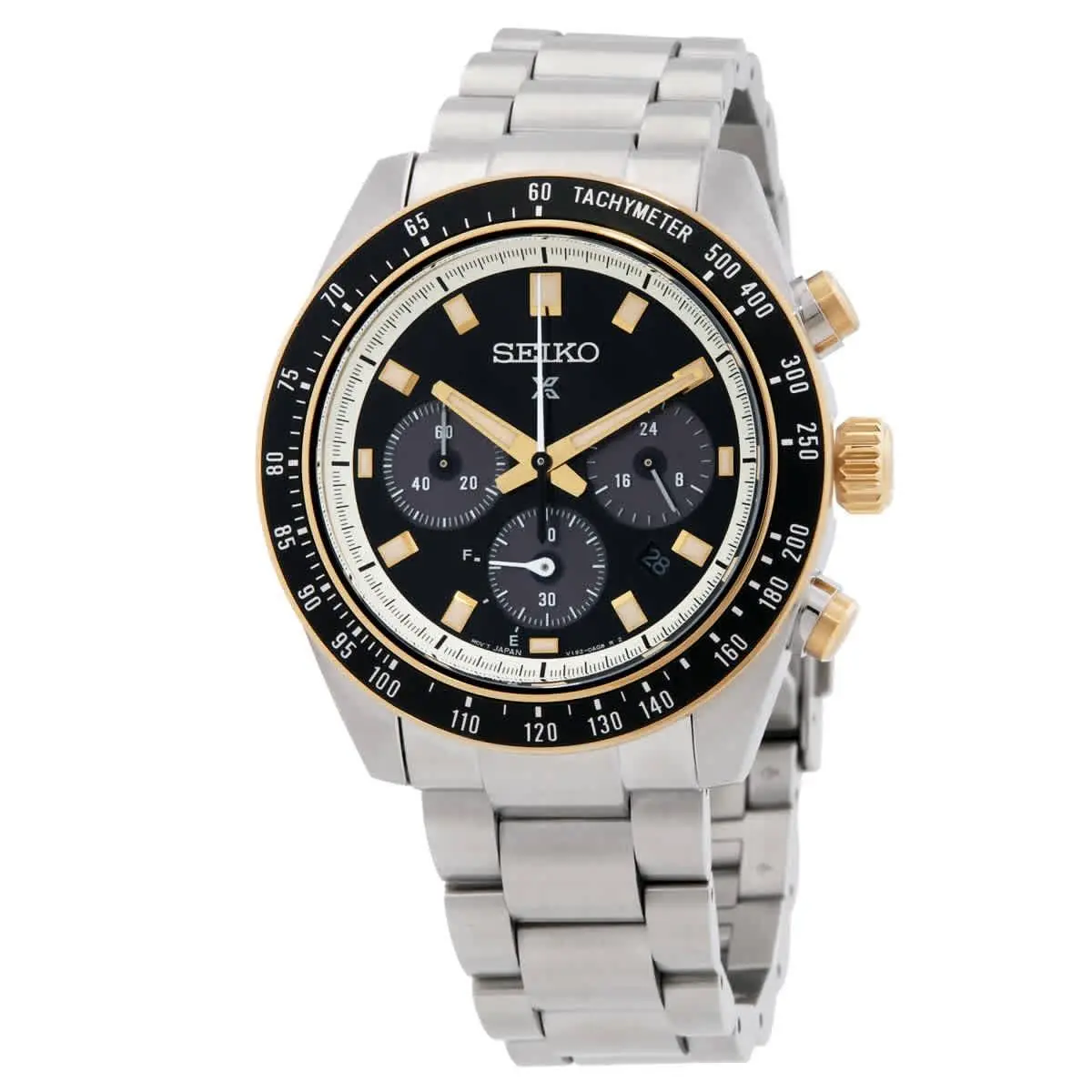 Seiko Prospex Speedtimer Chronograph Black Dial Men`s Watch SSC941P1 - Dial: Black, Band: Silver-tone, Bezel: Silver-tone