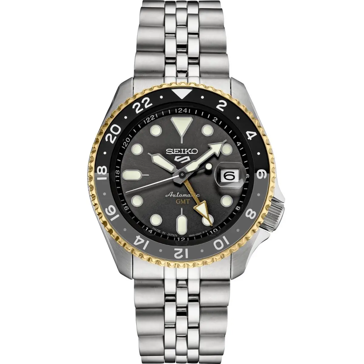 Seiko 5 Five Sports SSK021 Skx Gmt Automatic Watch Gold Bezel