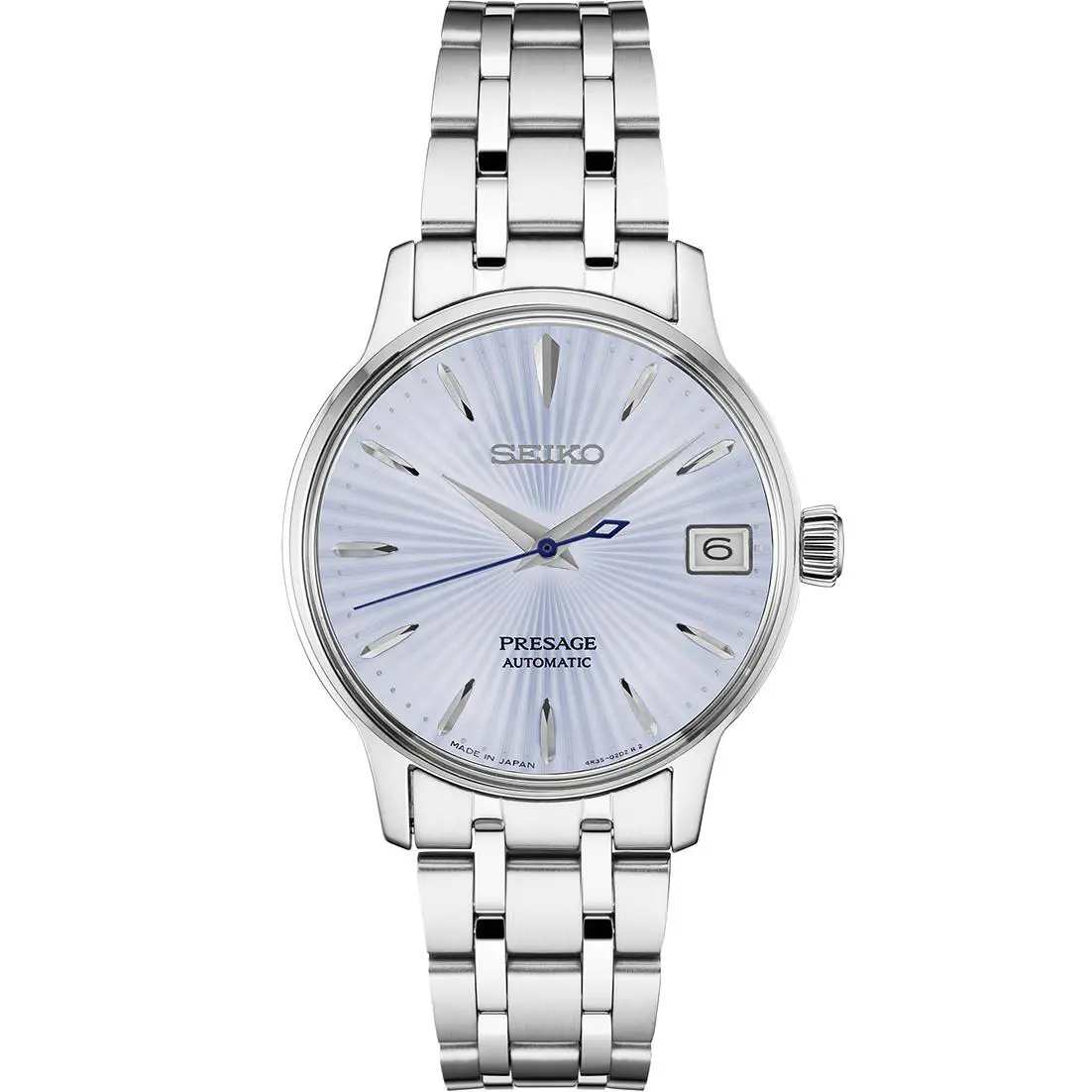 Seiko Presage Ice Blue Women`s Watch - SRP841 - Dial: Blue, Band: Silver, Bezel: Silver