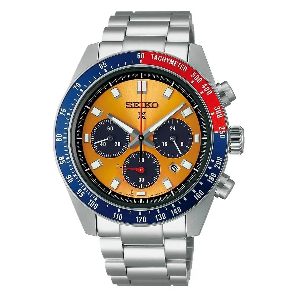 Seiko Prospex Speedtimer Pogue Orange Dial Stainless Steel Watch SSC947