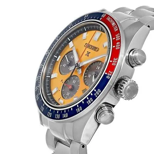 Prosper Speedtimer Chronograph 41.4mm Yellow Dial Men`s Watch SSC947 by Seiko