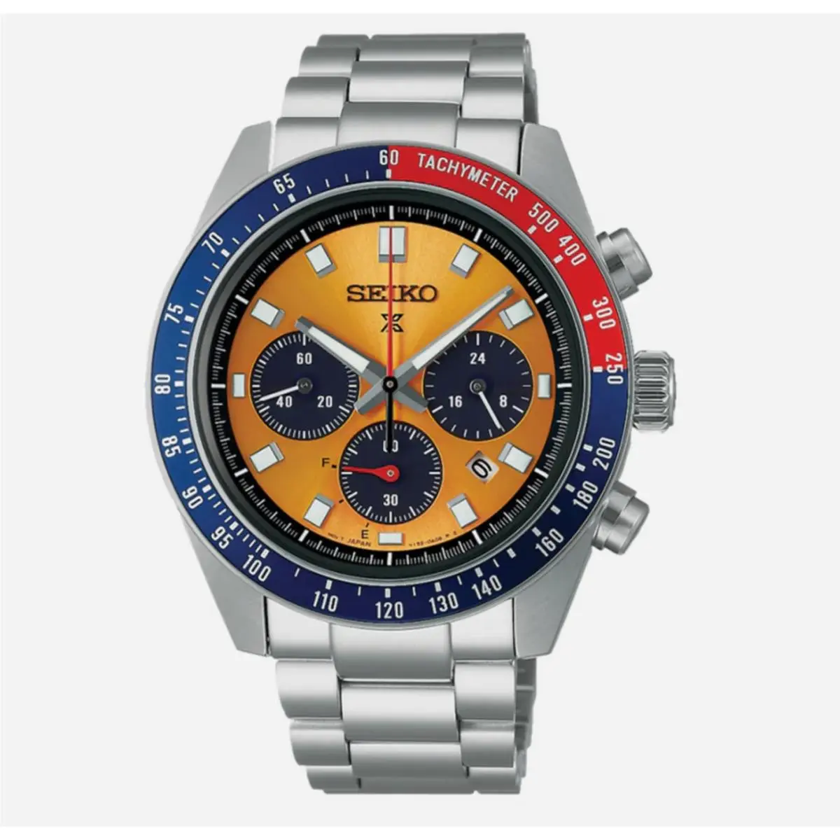 Prospex Speedtimer Solar Chronograph with Orange Sunray Dial Watch SSC947 by Seiko