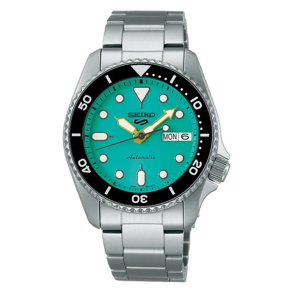 Seiko SRPK33 Stainless Steel 38 mm Vibrant Green Dial Day Date Auto Men`s Watch