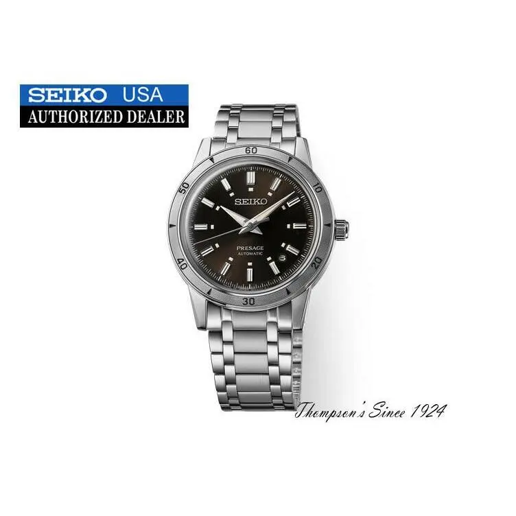 Seiko Men`s Presage Brown Sunray Dial Stainless Steel Watch SRPL09 - Brown, Dial: Brown sunray dial