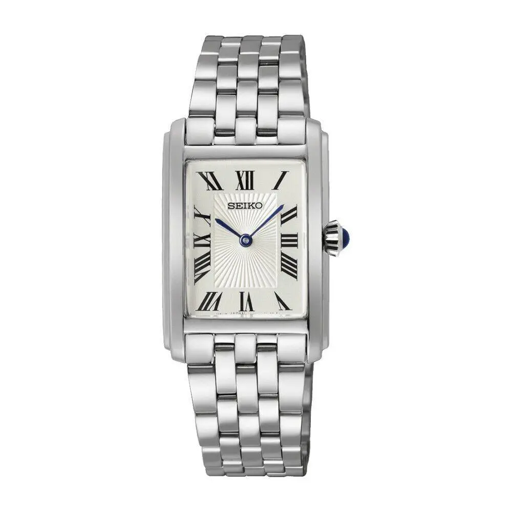 Seiko Women`s Essentials Silver Dial Stainless Steel Quartz Watch SWR083 - Dial: White, Band: Silver, Bezel: Silver