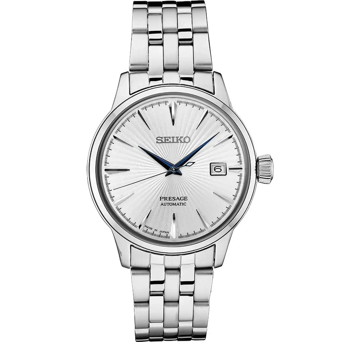 Seiko Presage Cocktail 40.5mm Silver Dial Stainless Steel Watch SRPB77 - Dial: Silver, Band: Silver, Bezel: Silver