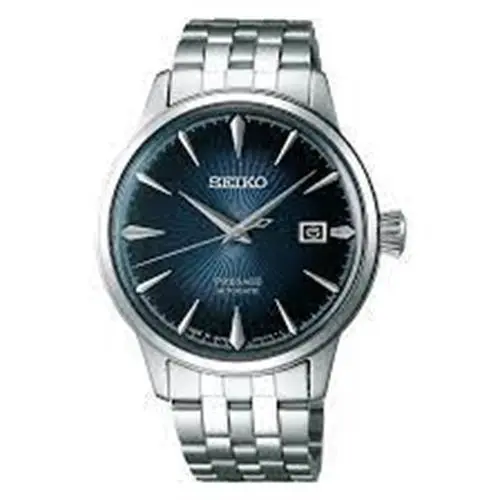 Seiko Presage Men`s Silver-tone 40.5mm Stainless Steel Blue Dial SRPB41 Watch