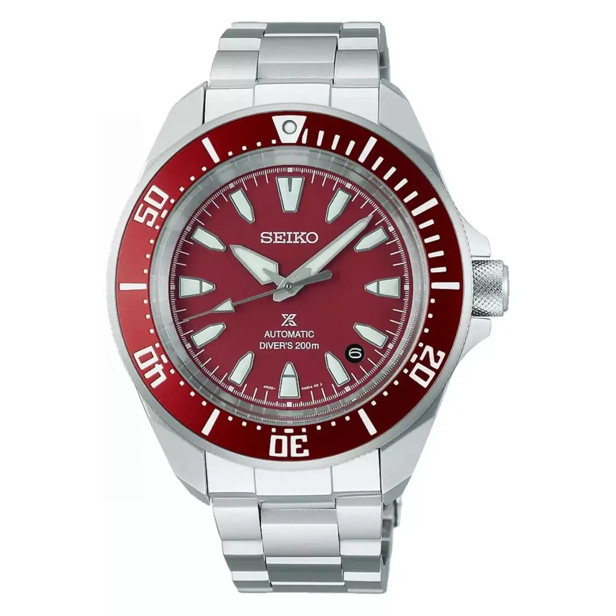 Seiko Prospex Diver SS Automatic Stainless Steel Red Dial Men`s Watch SRPL11