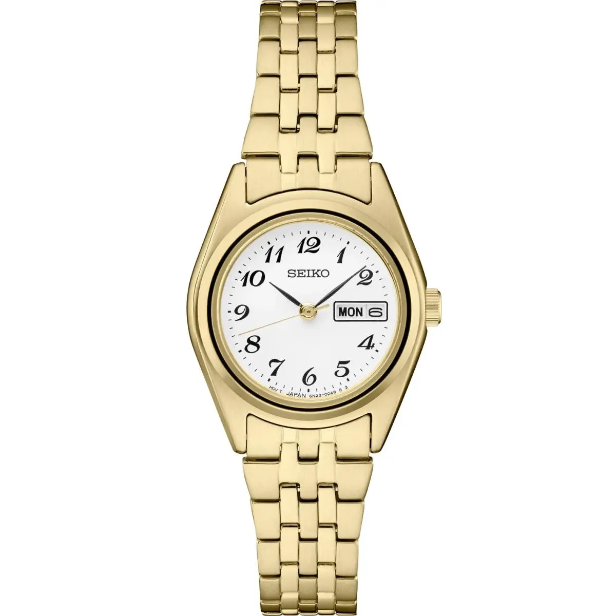 Seiko Essentials Quartz White Dial Gold-tonre Women`s Watch SUR440