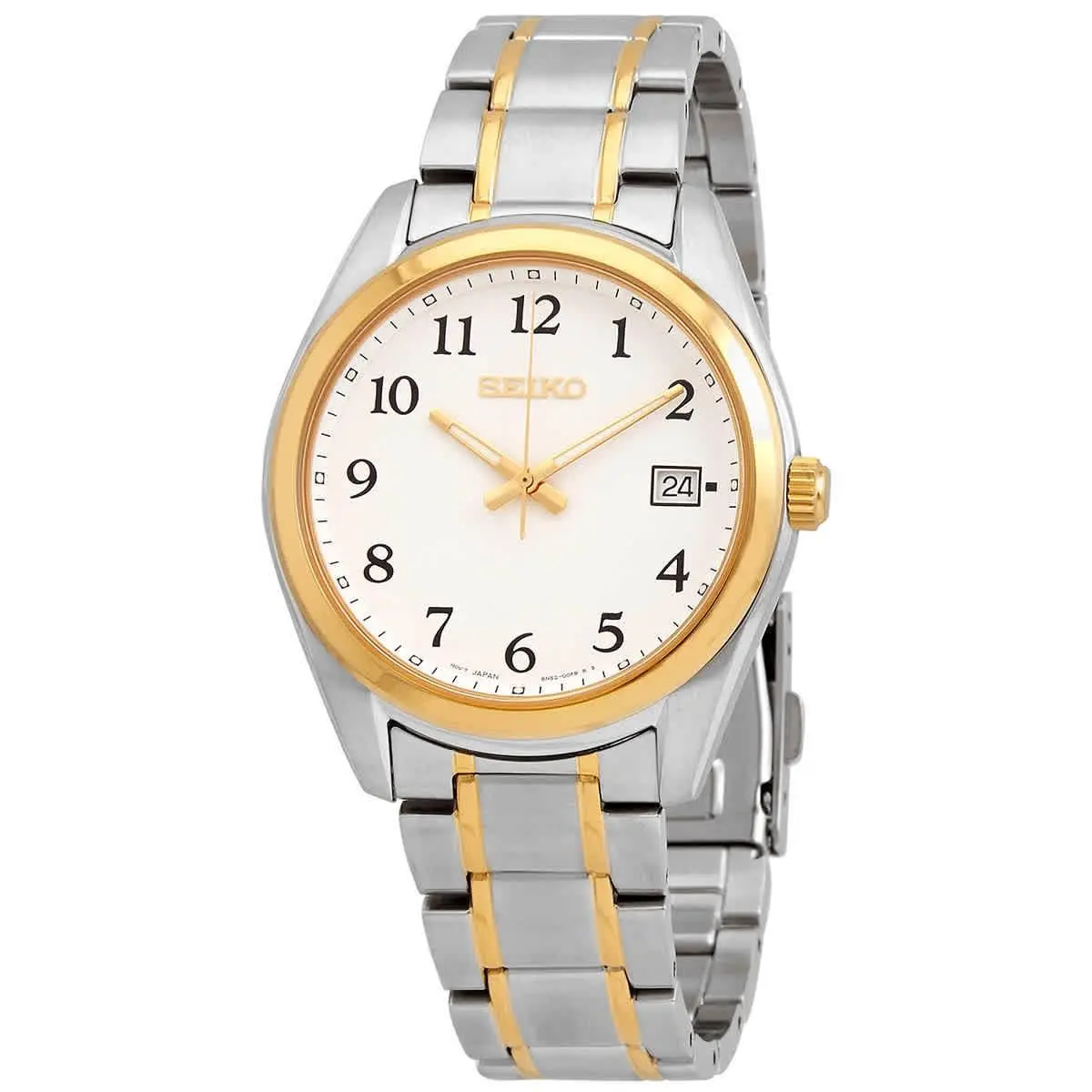 Seiko SUR460P1 Core White Dial 40.2 mm Men`s Watch - Two-tone (Silver-tone and Yellow Gold-tone), Dial: White, Band: Silver, Gold