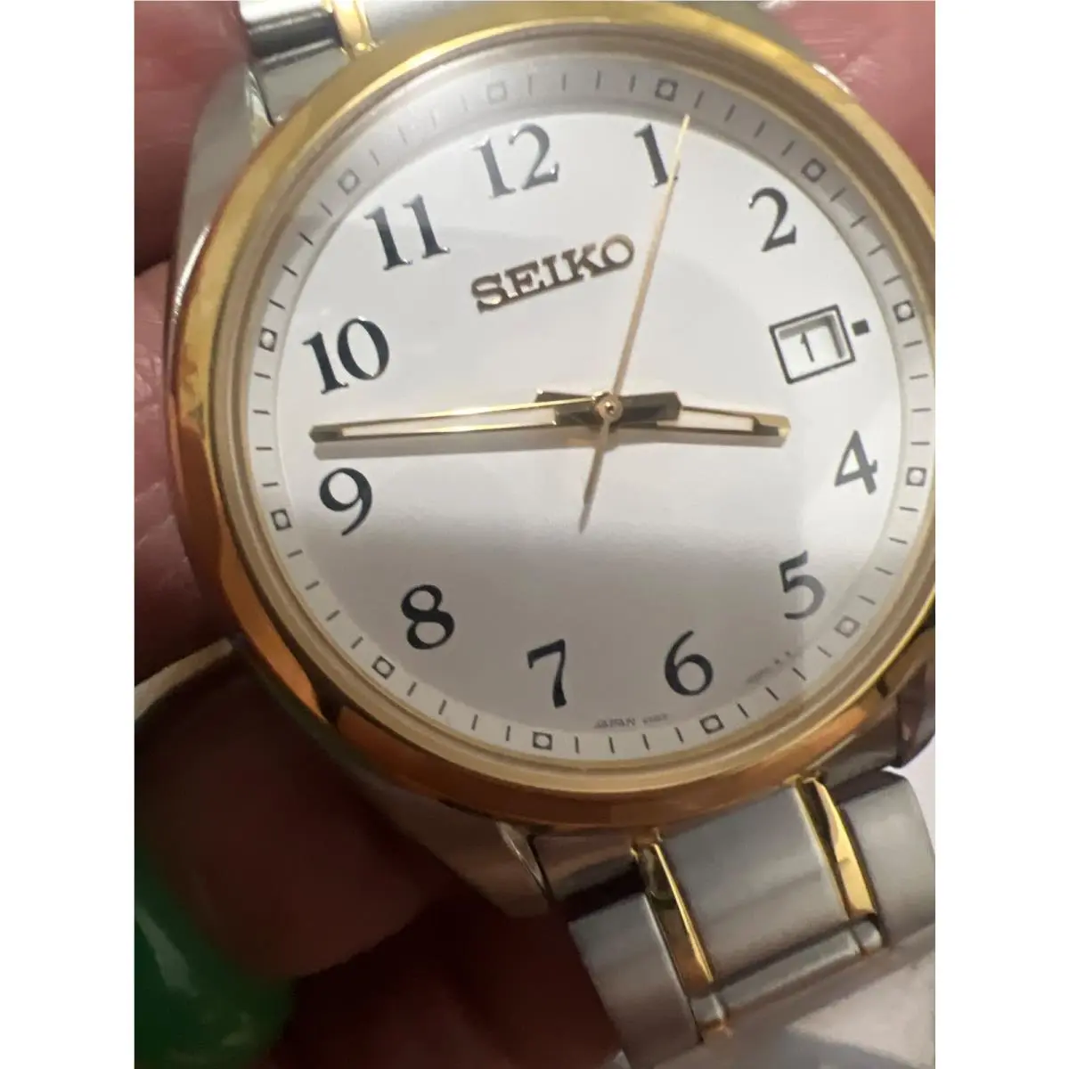 Seiko Essentials High Class Men ‘ Two-tone White Dial Watch SUR460 - Dial: White, Band: Gold, Silver, Silver/Gold Tone, Bezel: Gold, Gold Tone