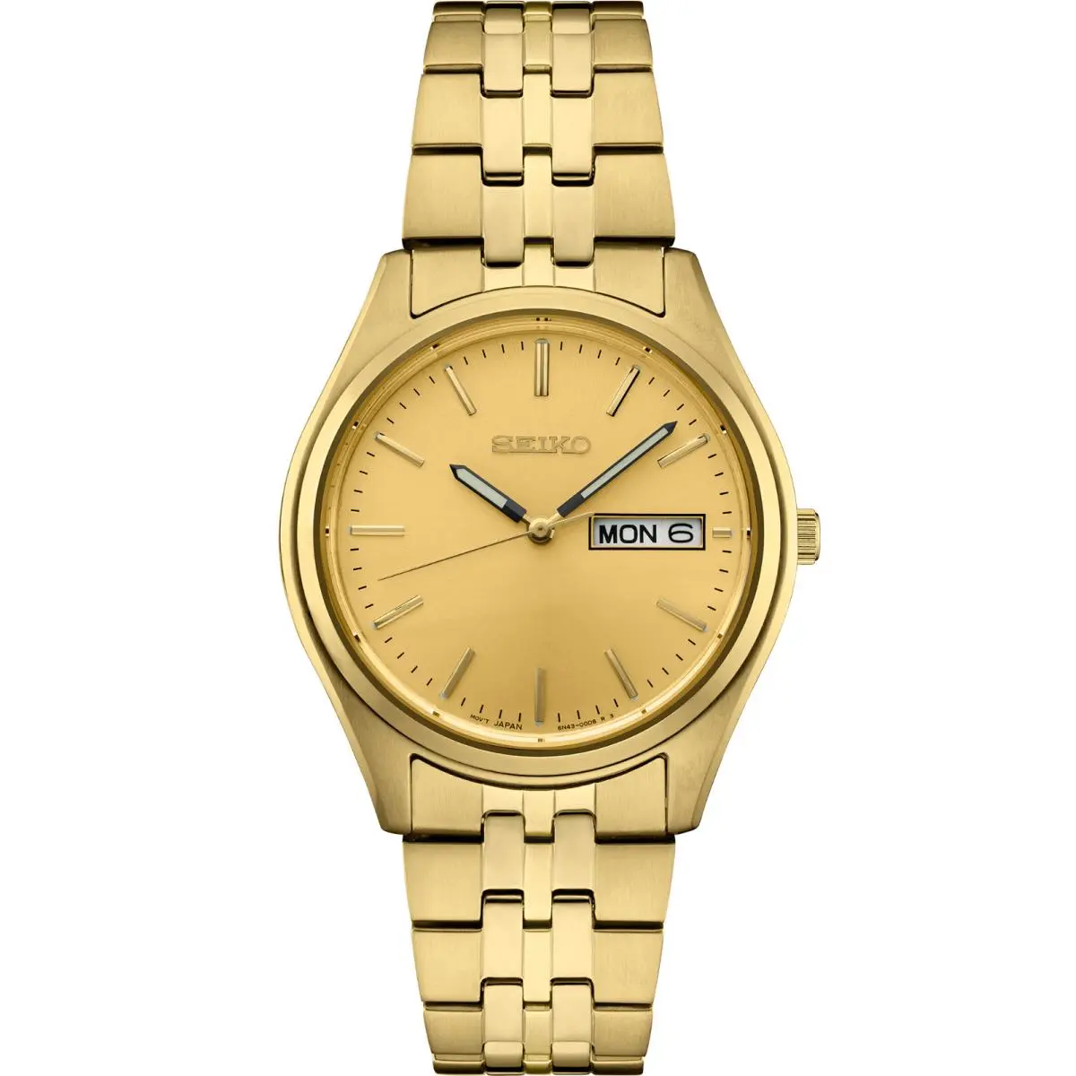 Essentials Quartz Gold Dress Stainless Steel Strap Men`s Watch SUR434 by Seiko