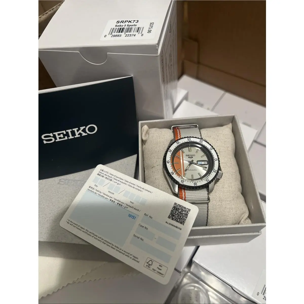 Authentic”seiko 5 Sports Special Edition Skx Style Orange White Automatic SRPK73 by Seiko