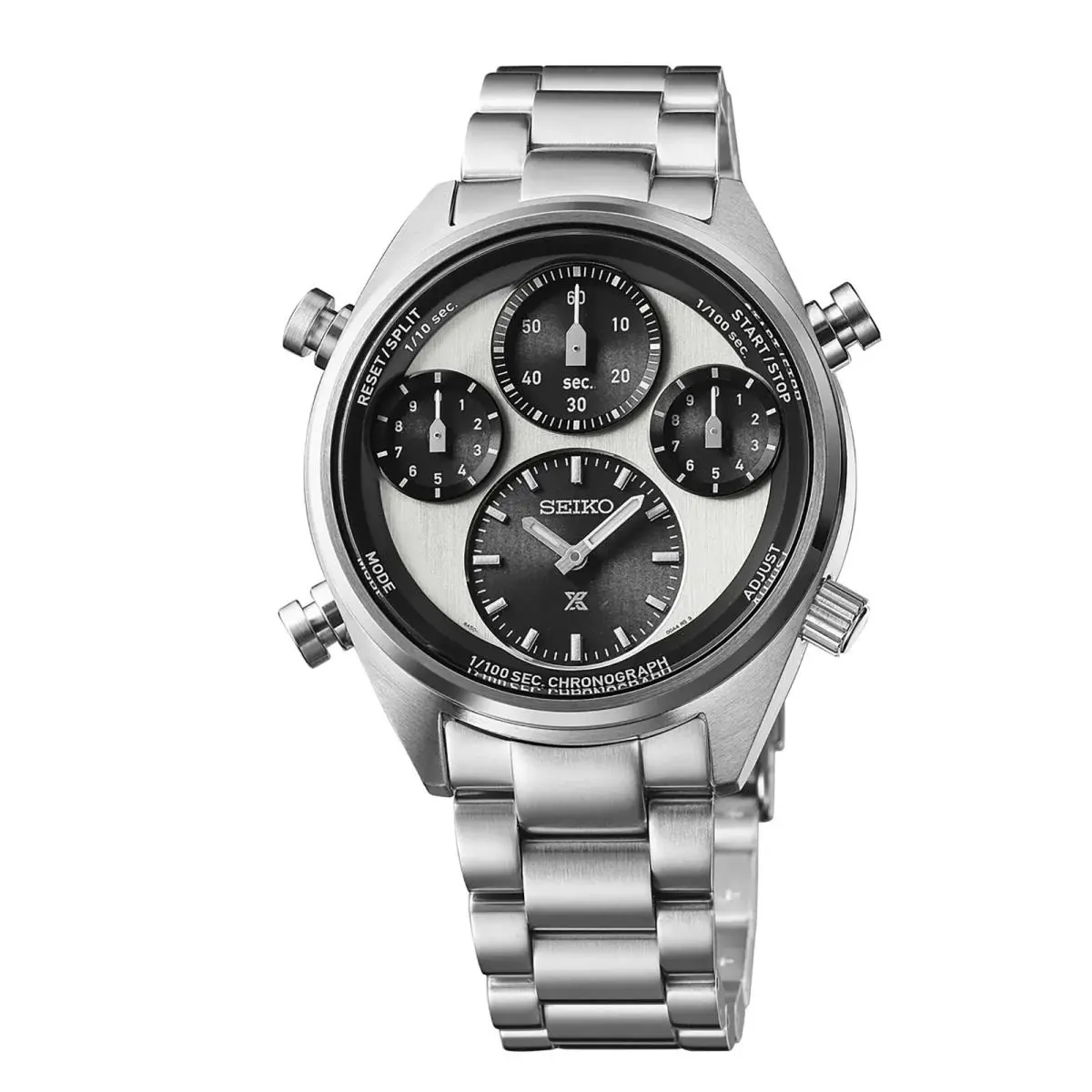 Seiko SFJ001P1 Men Chronograph Stainless Steel Case Bracelet Date 100m WR SFJ001