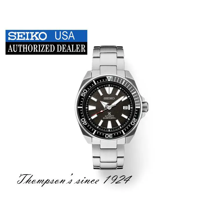 Seiko Prospex Automatic Samurai Diver’s Black Dial Men’s Watch SRPF03 - Dial: Black, Band: Silver, Bezel: Black