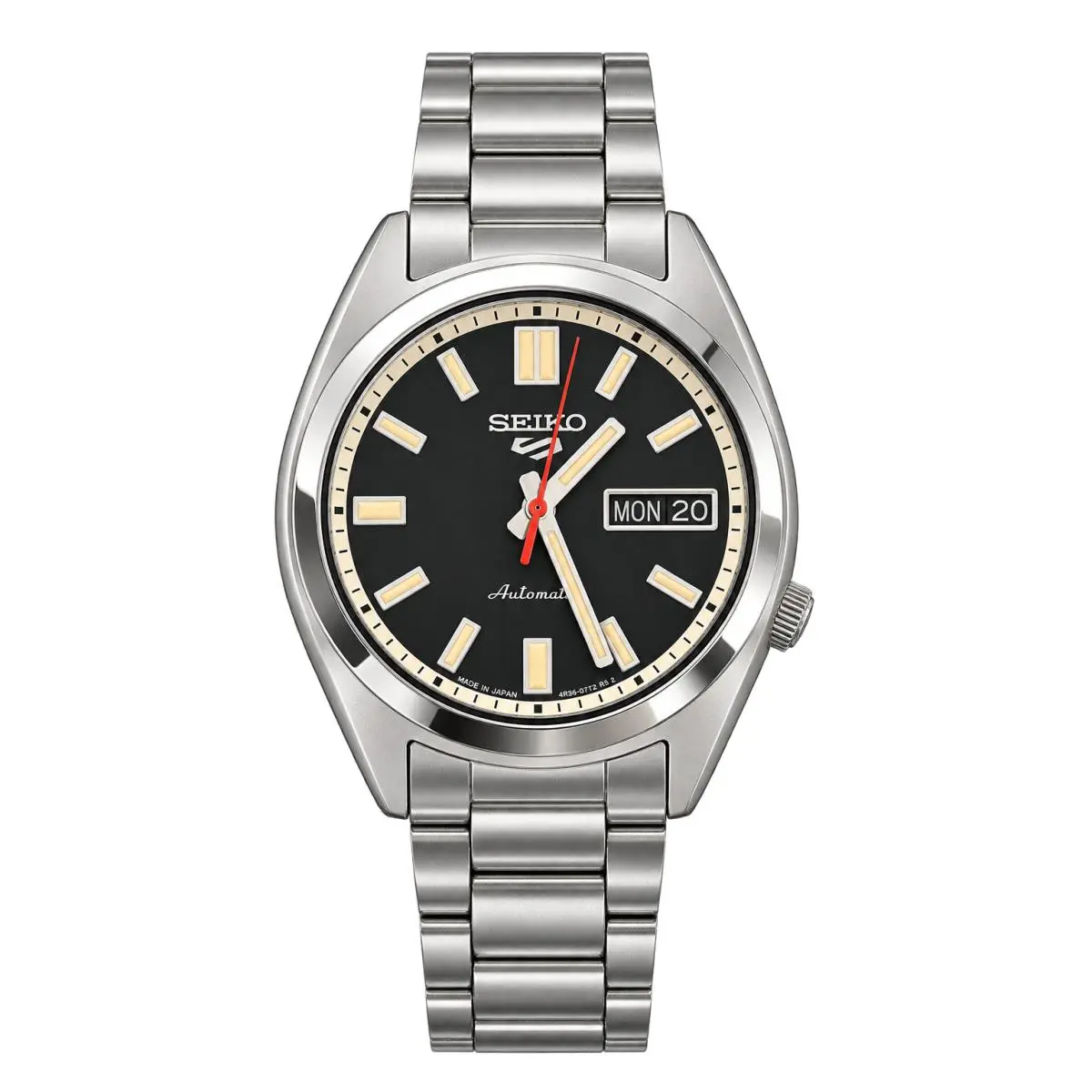 5 Sports 37.4mm Black Dial Stainless Steel Watch SRPK89 by Seiko
