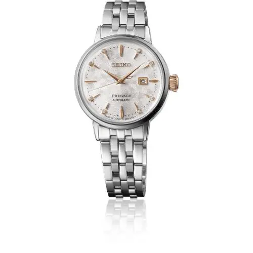 Seiko Presage Cocktail Time SS Automatic White Dial Women`s Watch SRE009
