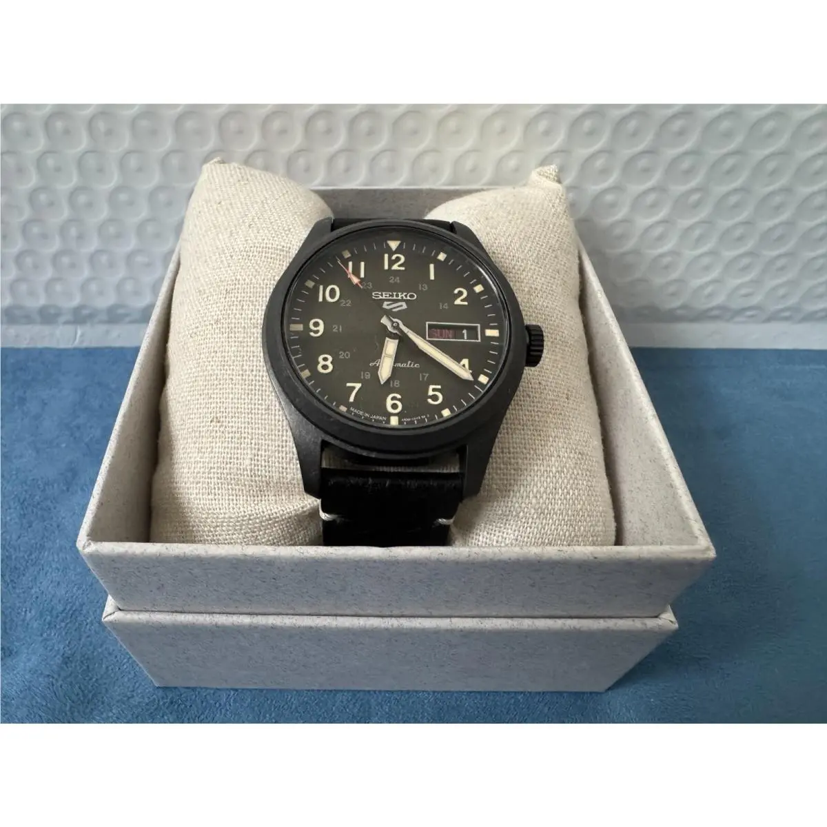 5 Sports Collection Black Dial Black Ion Finish Watch For Men SRPG41 by Seiko