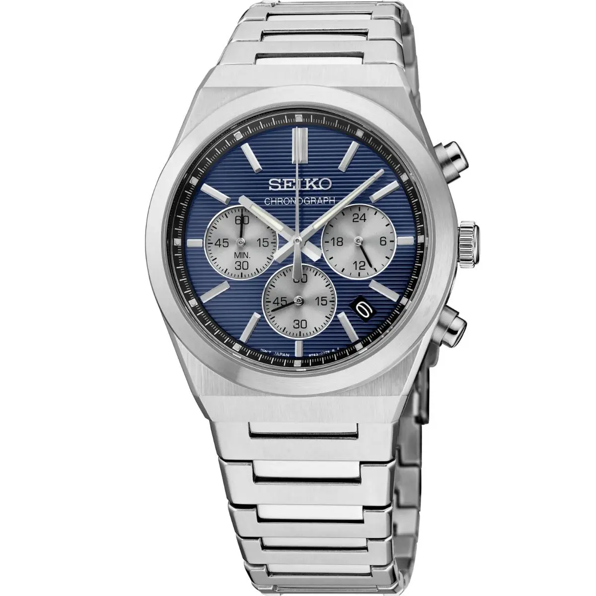 Seiko Essential Chronograph Blue Dial Mens Watch SSB453