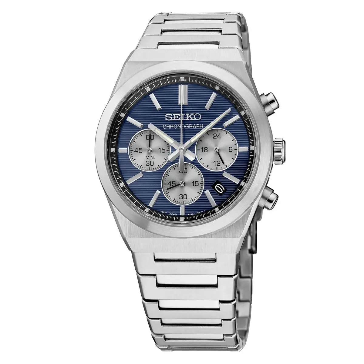 Essentials SSB453 40mm Blue Dial Sapphire Japanese Quartz Chrono Men Watch by Seiko
