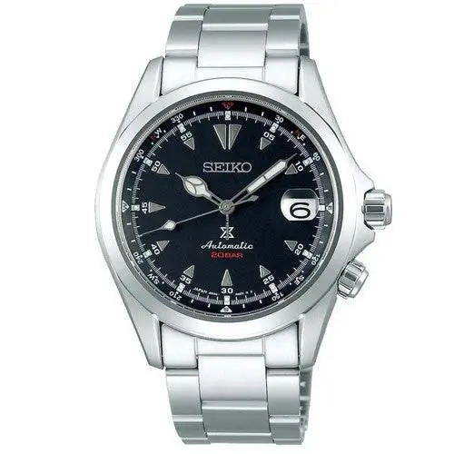 Seiko Prospex Automatic Alpinist Black Dial Men`s Watch SPB117 - Dial: Black, Band: Silver, Bezel: Silver