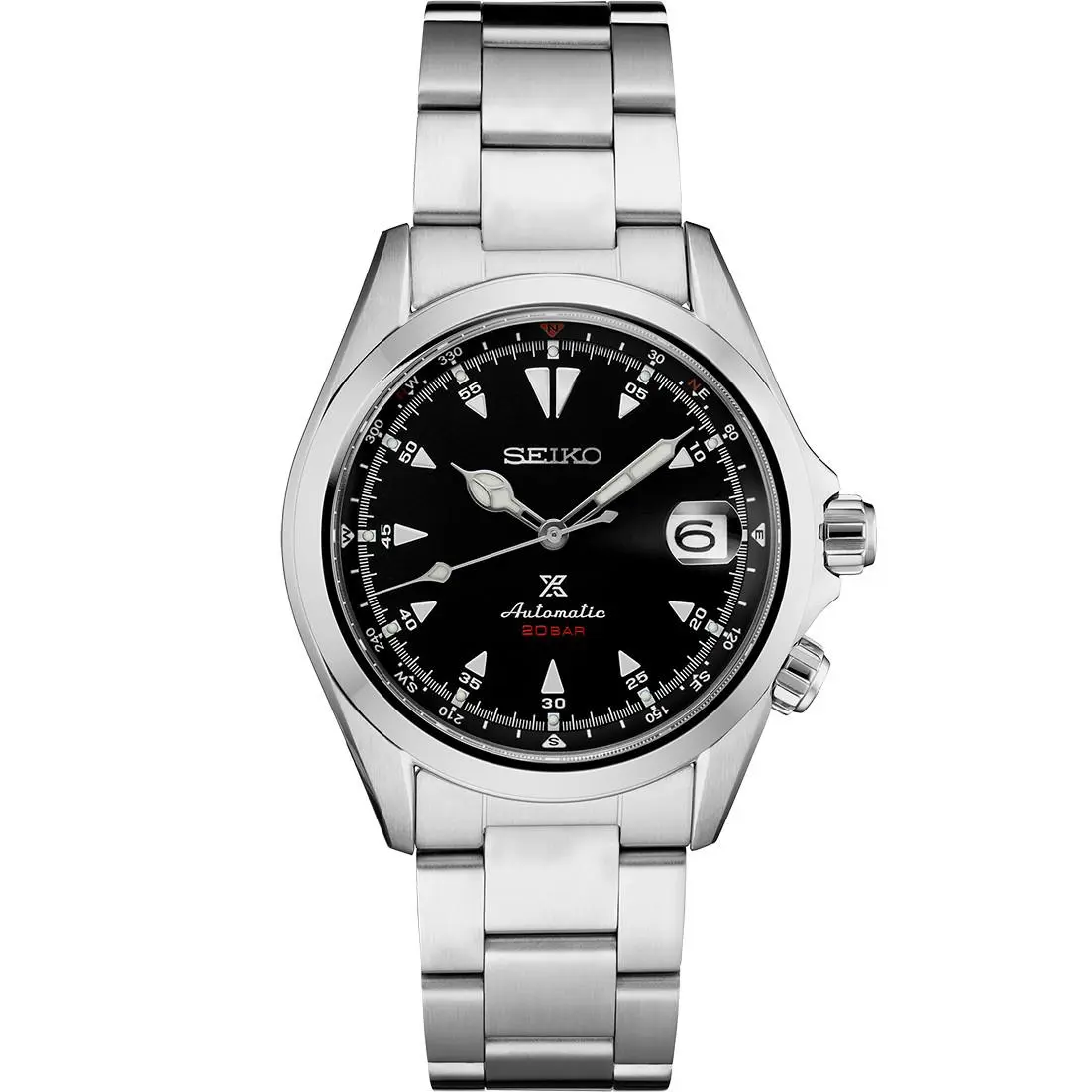 Prospex Alpinist Black Dial Stainless Steel Bracelet Men`s Watch SPB117 by Seiko
