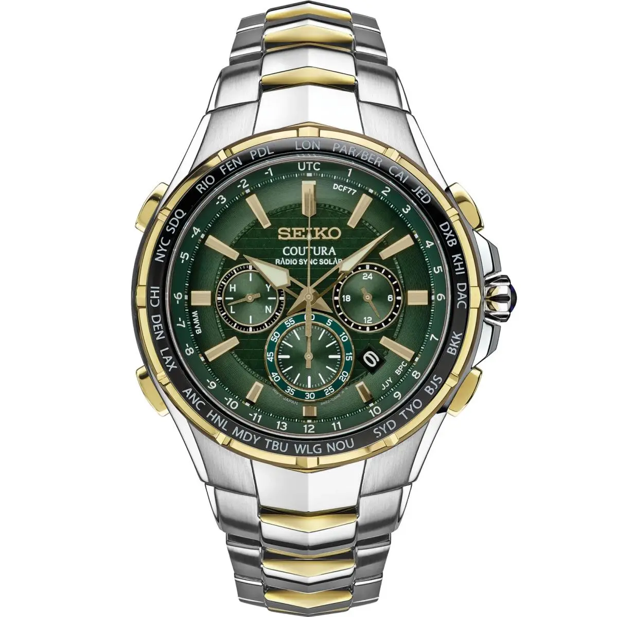 Coutura 44.5mm Green Dial Two Toned Stainless Steel Watch SSG022 by Seiko