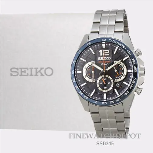 Men Blue Multi Layered Dial with Orange Accent Watch SSB345 by Seiko