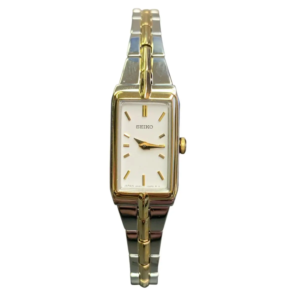 Seiko Essentials Collection SWR044 Two-tone Women`s Bracelet Timepiece - Gold/Silver/White, Dial: Silver, Band: Silver, Gold