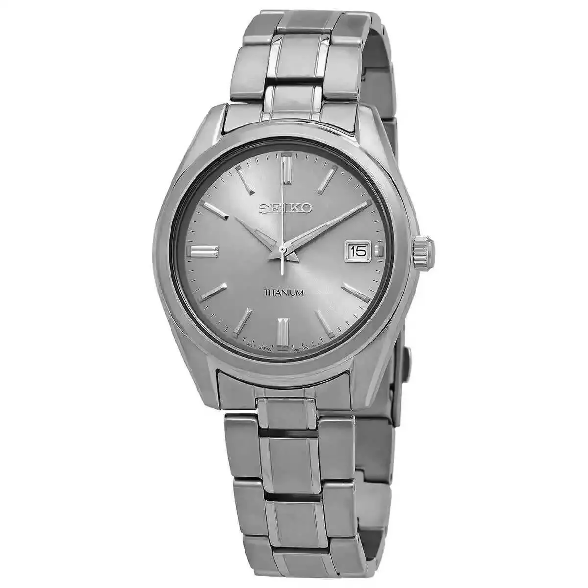 Men`s Essentials Quartz Silver Dial Titanium Watch - SUR369P1 by Seiko
