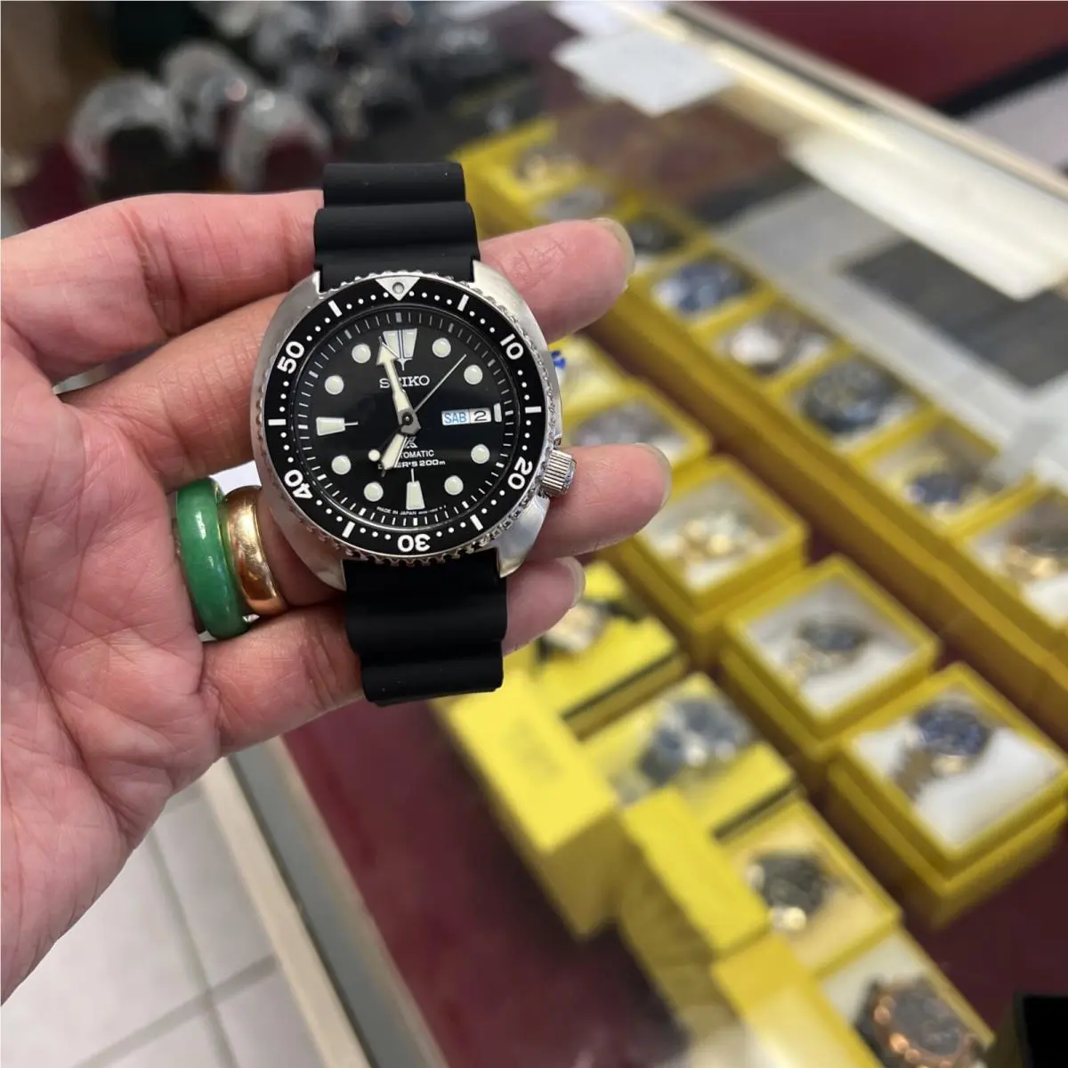 Seiko Dealer Men`s Prospex Automatic Diver Black Dial-special Week