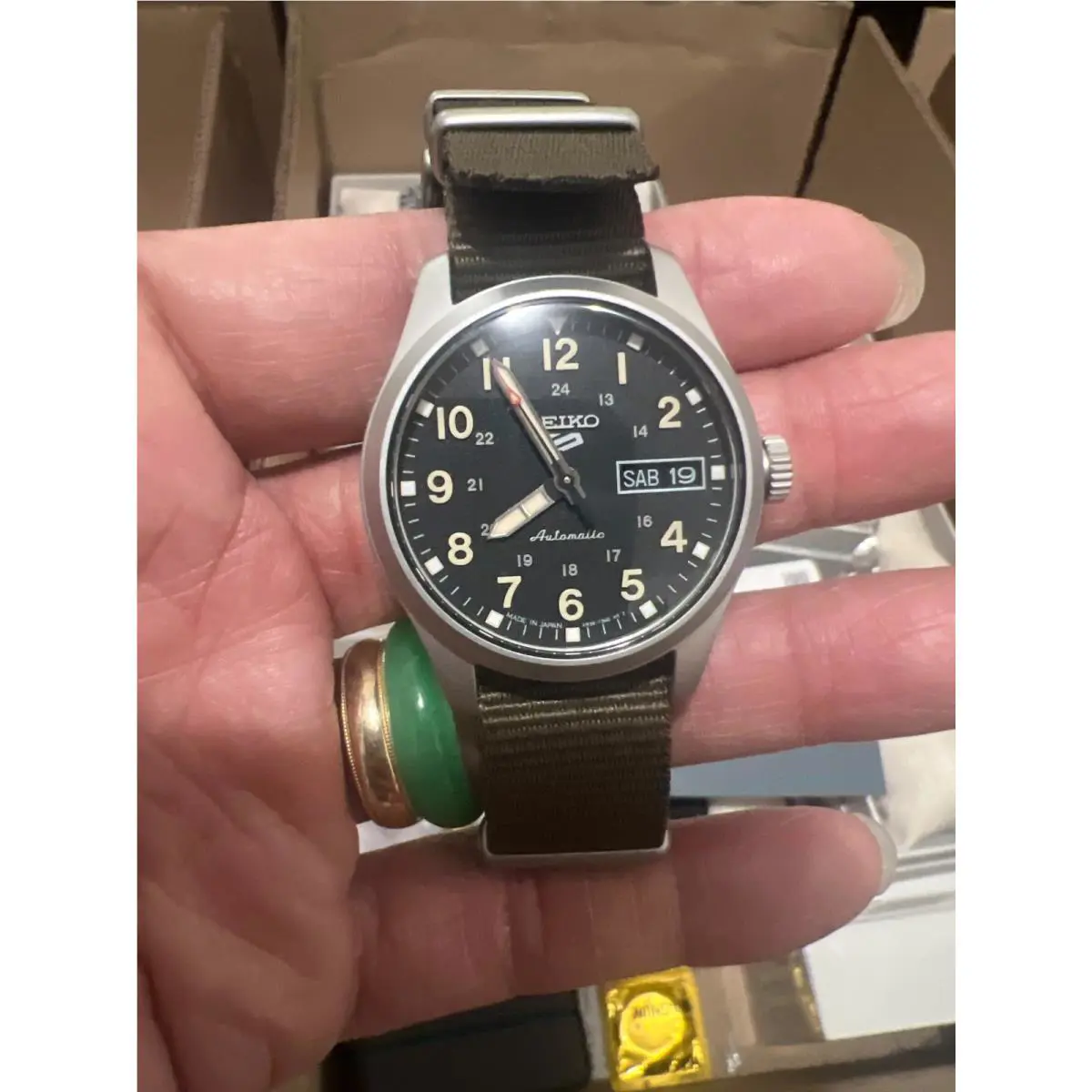 Seiko 5 Sports SRPJ85K1 Mid-size Field Automatic Matte Black Dial Nylon Men