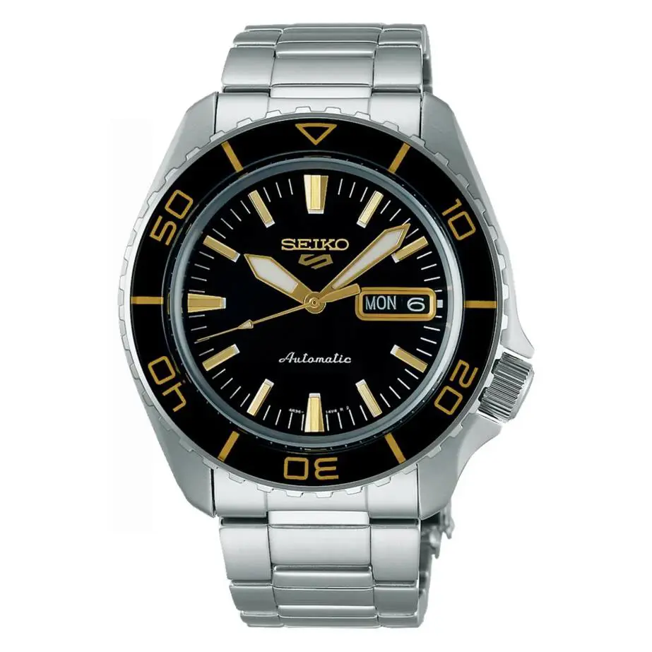 Seiko Men`s 5 Sports SRPK99 Automatic 42.5mm Black Dial Stainless Steel Watch