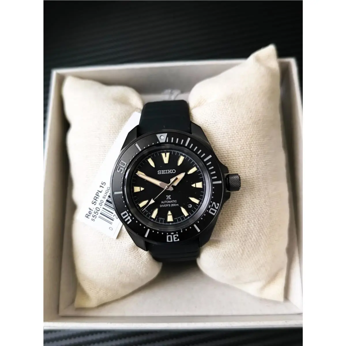 Seiko Prospex Samurai Diver Black Dial Silliocne Strap Watch SRPL15