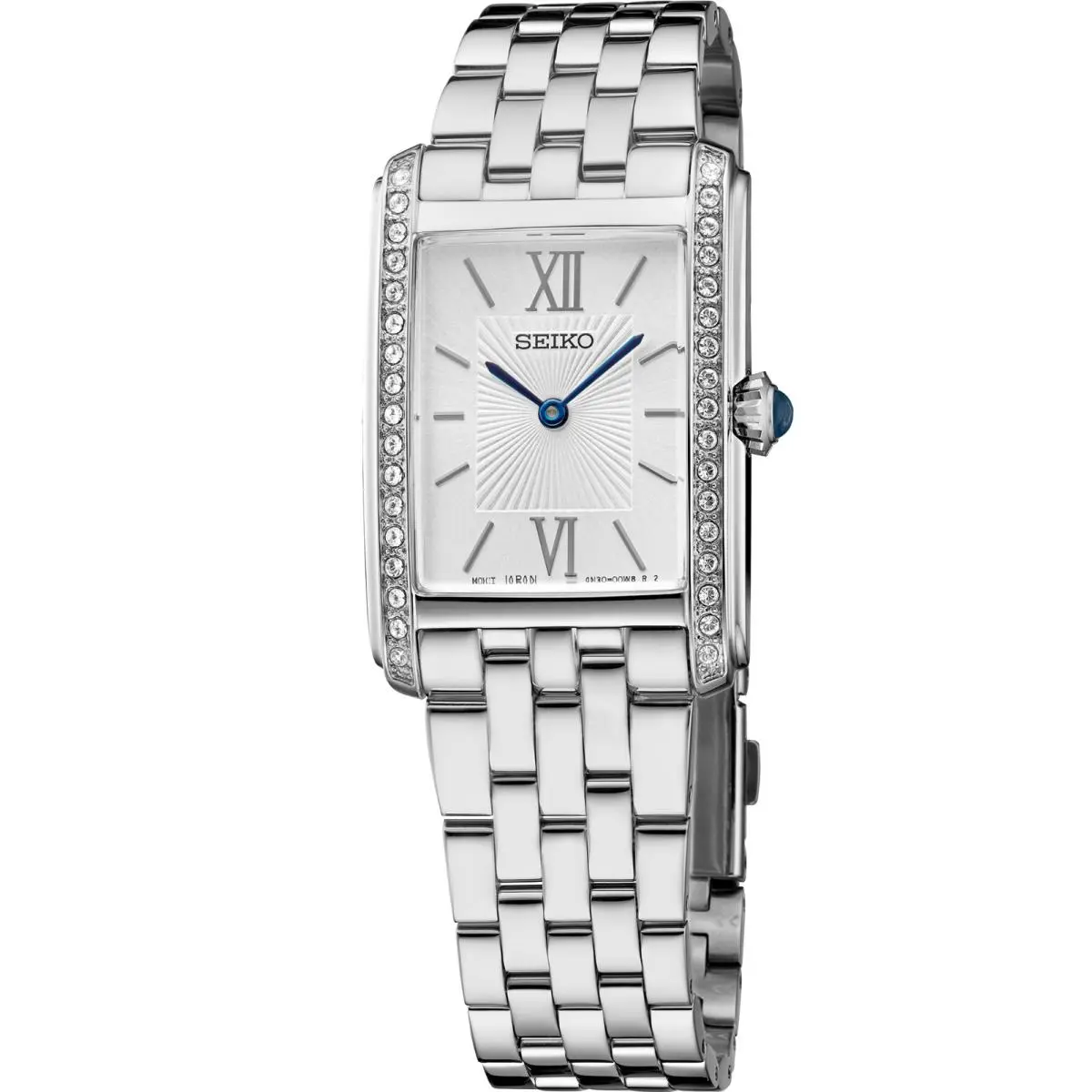 Seiko Crystals Quartz Silver Dial Stainless Steel Women`s Watch SWR091 - Dial: Silver, Band: Silver, Bezel: Silver