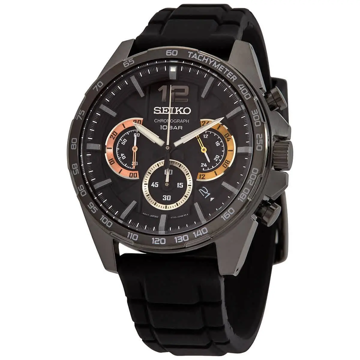Seiko Conceptual Chronograph Quartz Black Dial Men`s Watch SSB349P1