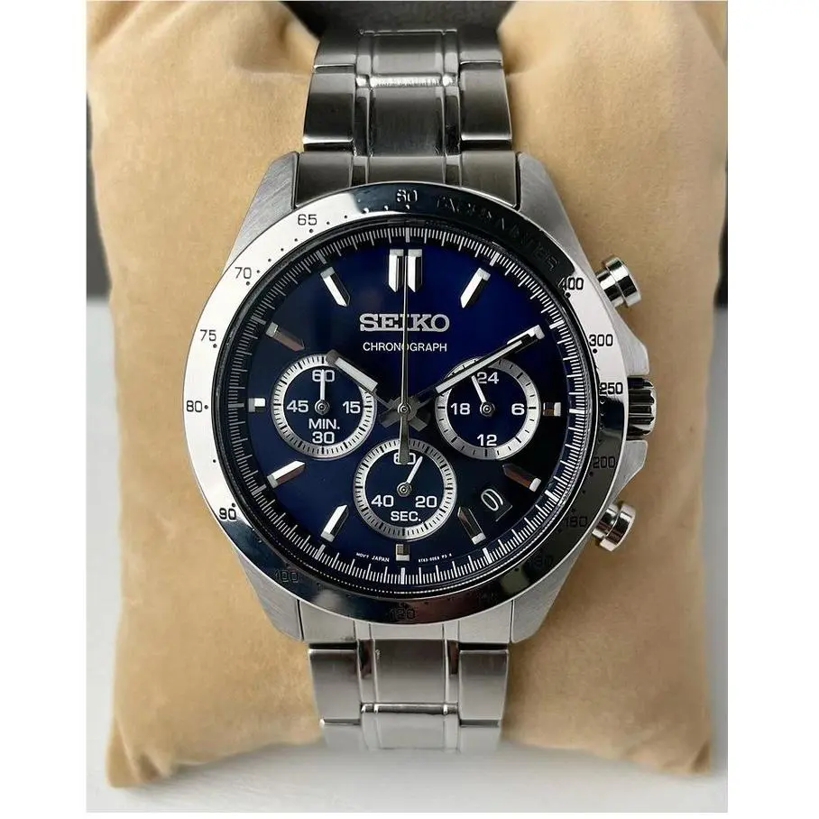 Seiko Spirit SBTR011 Chronograph Blue Dial Stainless Steel Men`s Watch