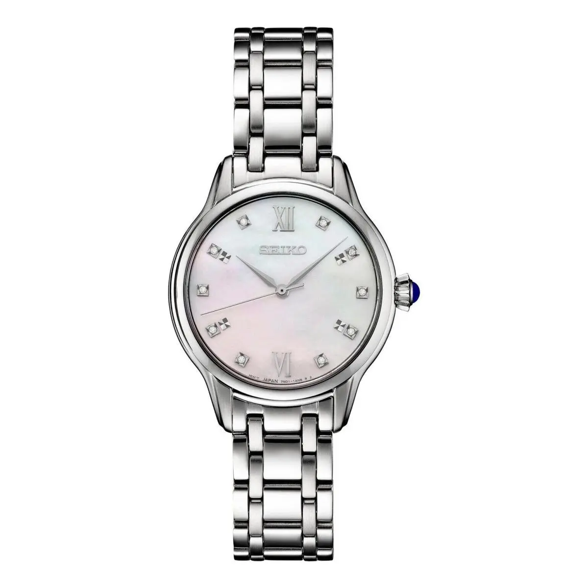 Diamond Collection Women Watch Stainless Steel Mother of Pearl Dial SRZ537 by Seiko