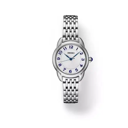 Seiko Essentials Quartz White Dial Stainless Steel Women`s Watch SUR561