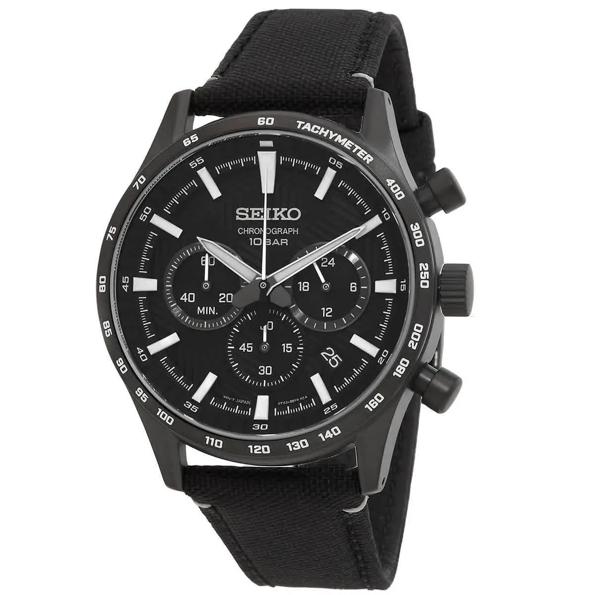 Essentials Chronograph Quartz Black Dial Men`s Watch SSB417 by Seiko