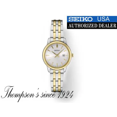 Seiko Essentials SUR410 White Dial 50M Water Resistant - Dial: White, Band: two-tone